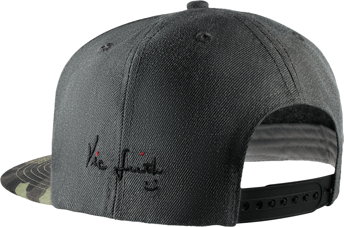 Gray Camo 6 Panel Snapback Hat