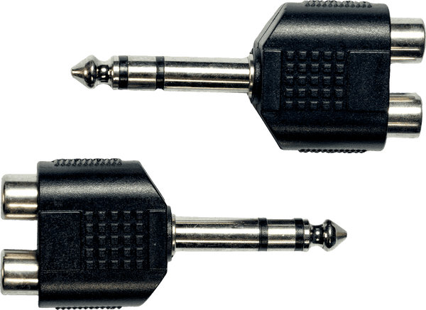 Adaptateur Jack 6,35 Mm Stro Male 2 Rca Fem. - Lot De 2