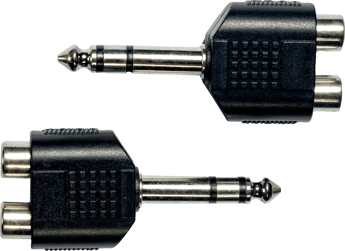Adaptateur Jack 6,35 Mm Stro Male 2 Rca Fem. - Lot De 2