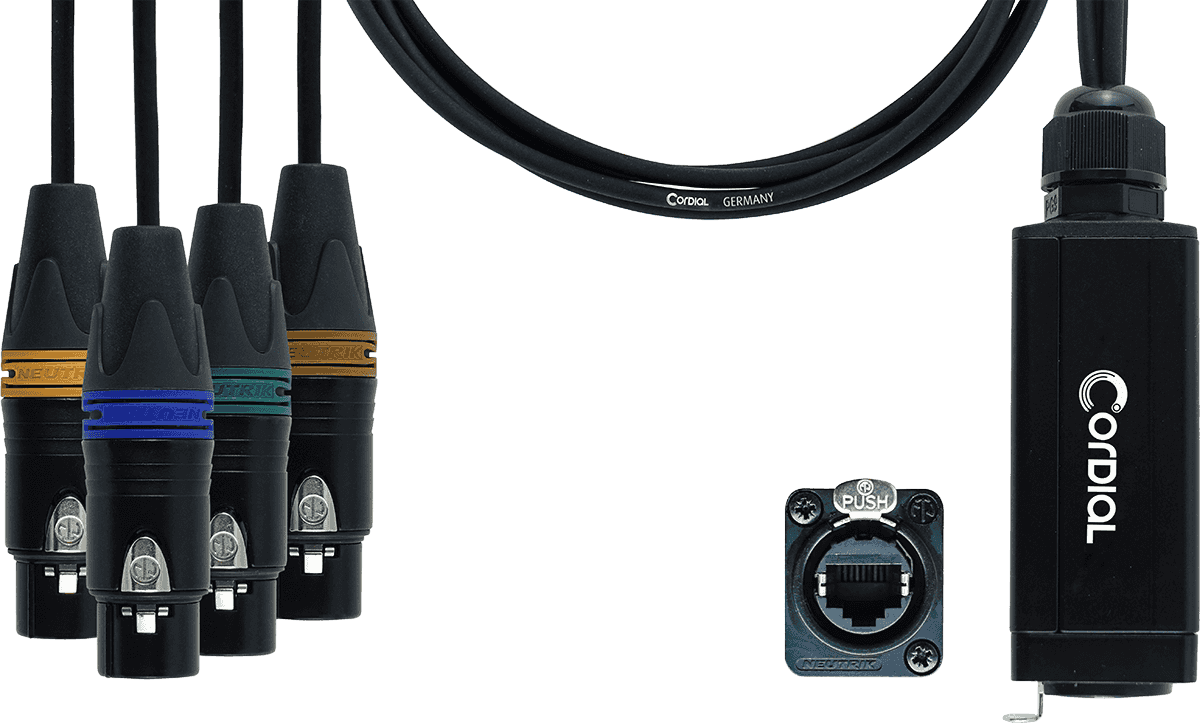 Adaptateur DMX - RJ45 4 XLR Femelles 5 Points 70 CM