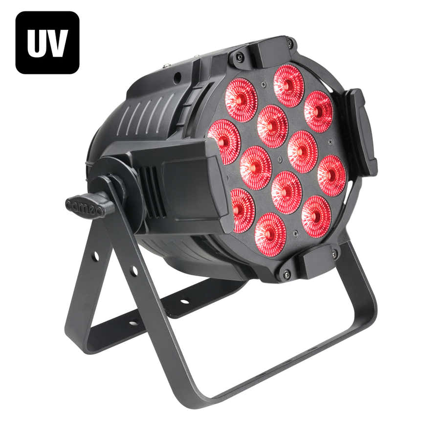 Studio Par 64 Can Rgbwa+Uv 12 W - Projecteur Par 12 Led Rgbwa+Uv 12W Boitier Noir