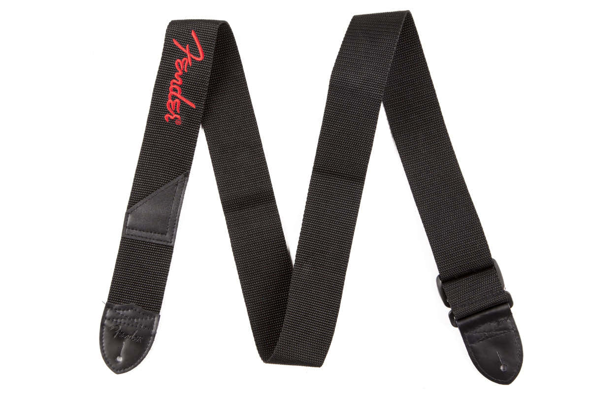 2" Black Poly Strap W/ Red Logo