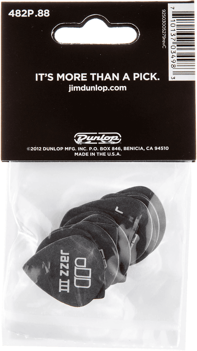 12 x 0,88mm Tortex Pitch Black Jazz III
