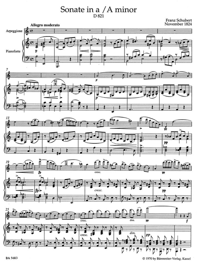 Schubert F. - Sonate Eggione En La Mineur D 821 - Alto Pian0