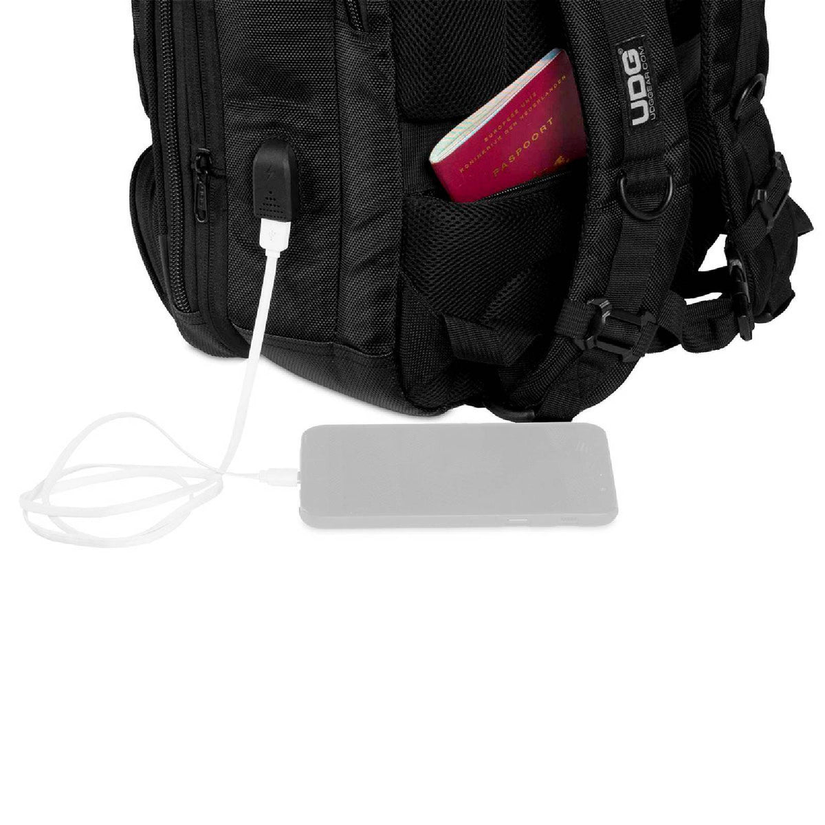 U 9108 BL-or - Ultimate Backpack Slim Black/Orange Inside