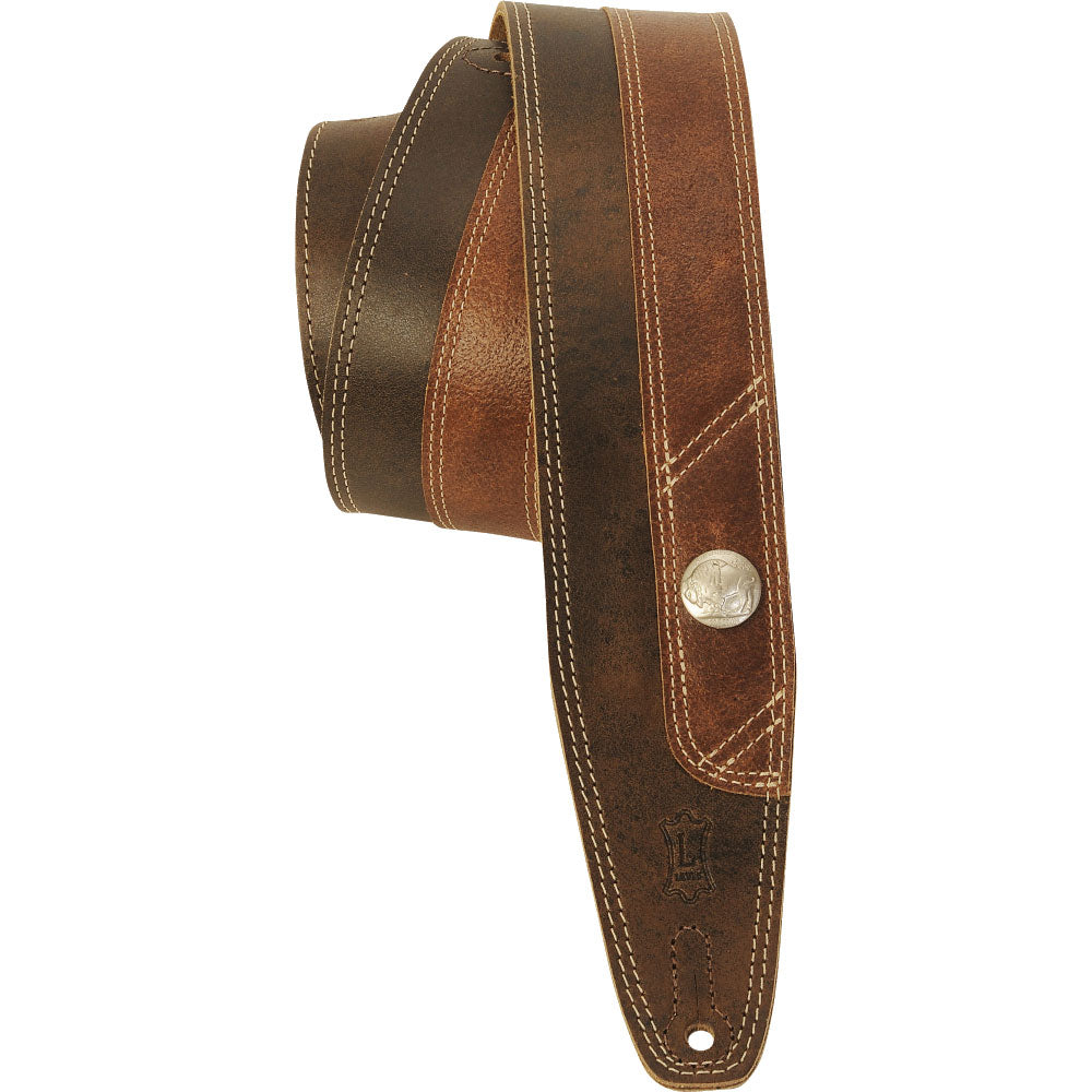 Levys 6,5cm Cuir Et Dos En Daim Doux Double Surpiqre Serie Vintage Buffalo Dark Brown