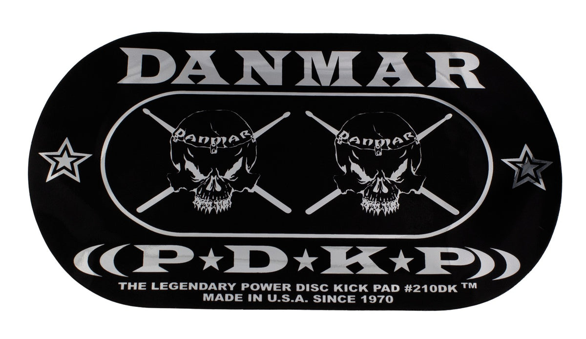 Danmar 210DKSk - Pad Autocollant Grosse Caisse Double Pédale - Skull