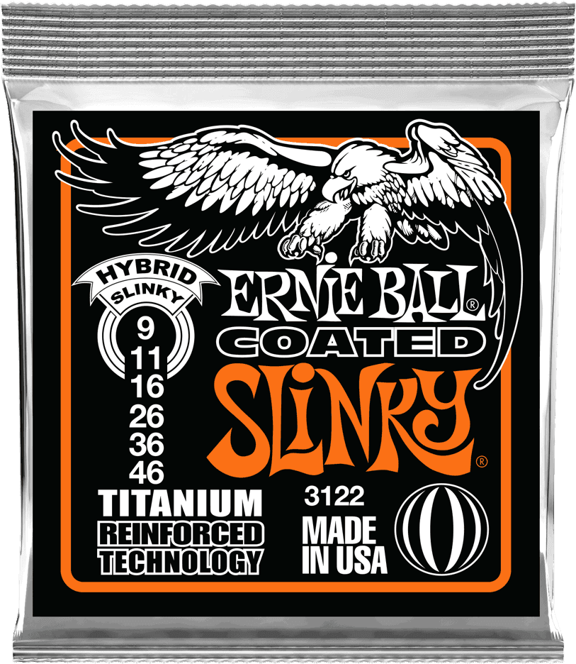 Ernie Ball 3122 Coated Titanium Hybrid Slinky 9-46