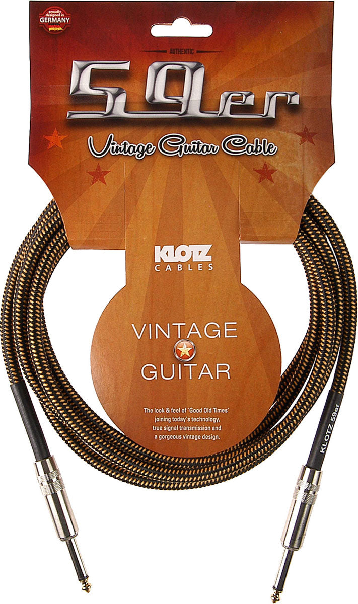 Klotz Jack Guitare 59 Vintage Noir / Jaune 3,0 M