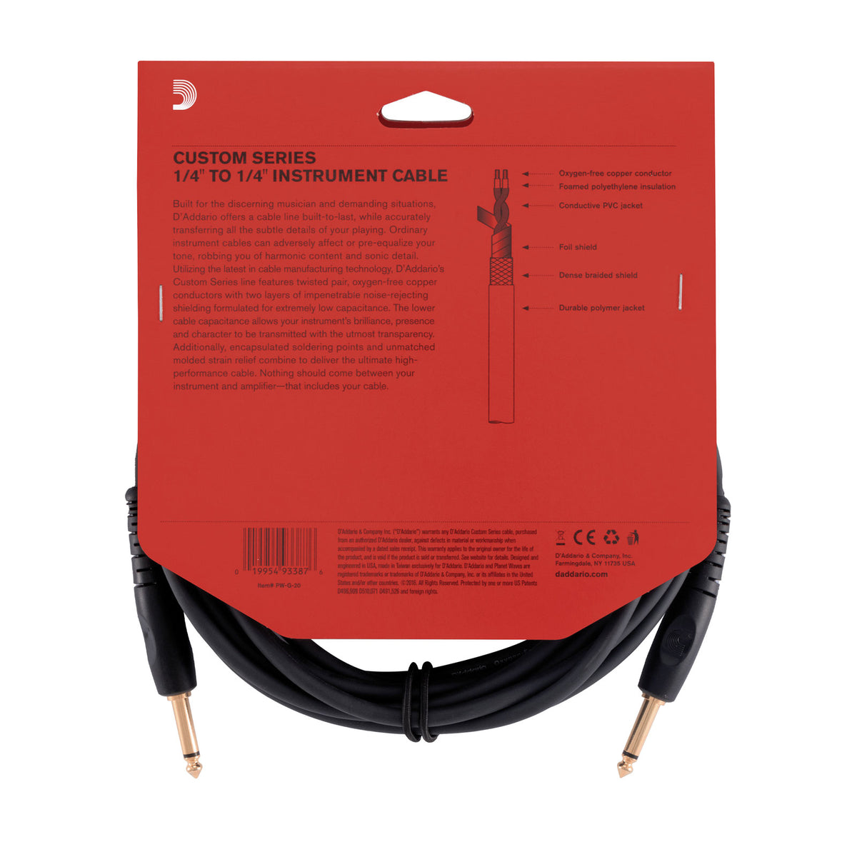 Custom Series Instrument Cable 20 Feet