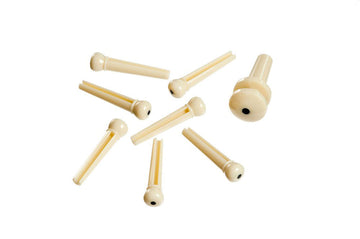 Bridge Pins With End Pin Set Of 7 Ivory With Black Dot