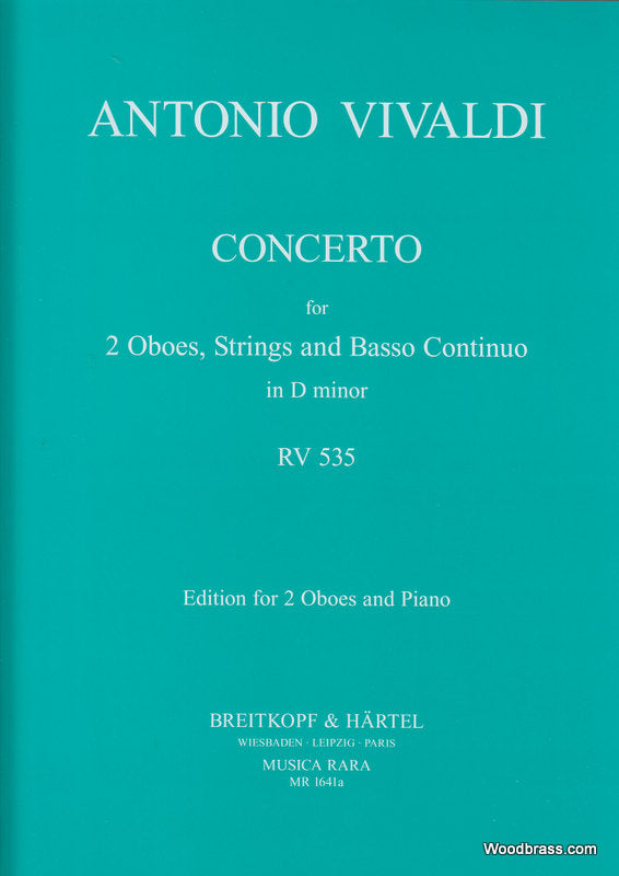 Musica Rara Vivaldi Onio - Concerto In D Rv 535 - 2 Oboe, Piano