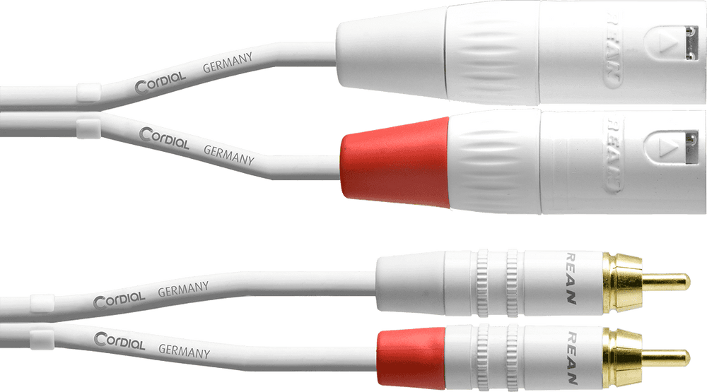 Cordial Cable Audio Double XLR MLES/RCA 3 M Blanc