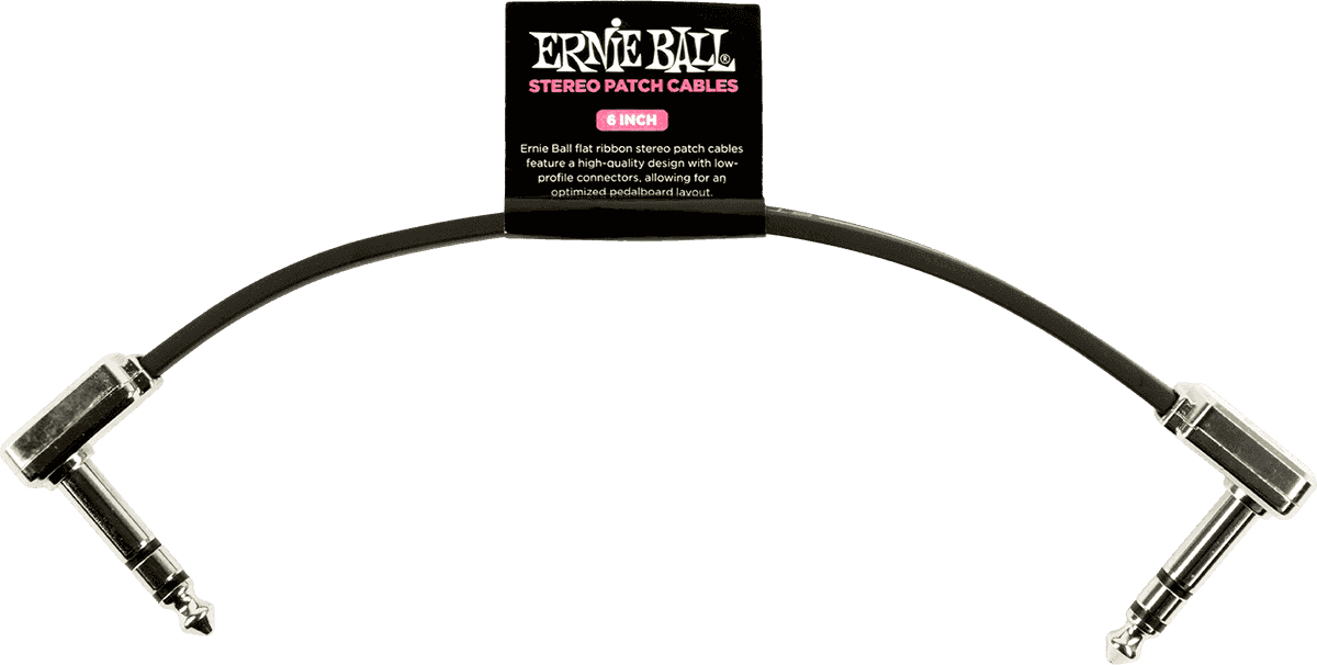 Ernie Ball Cables Instrument Patch TRS - Coude Fin & Plat - 15 CM