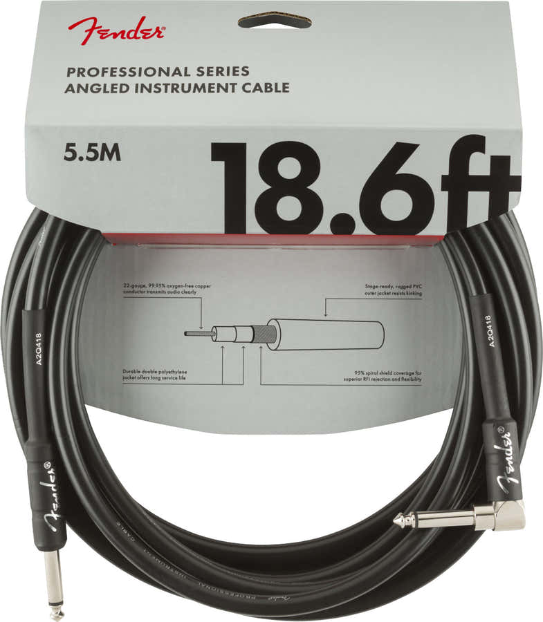 5,5m Professional Instrument Cable Black