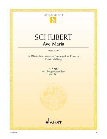 Schubert - Ave Maria Op. 52/ 6 D 839 - Piano (with Text)