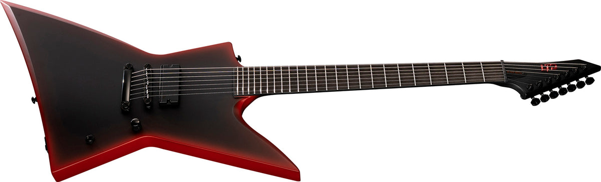 EXL-7 Baritone Black Metal Red Burst Satin