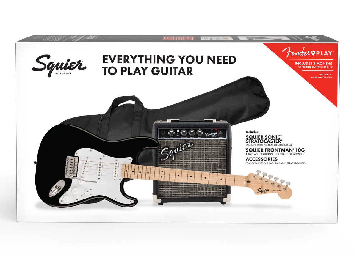 Stratocaster Sonic Pack MN Black