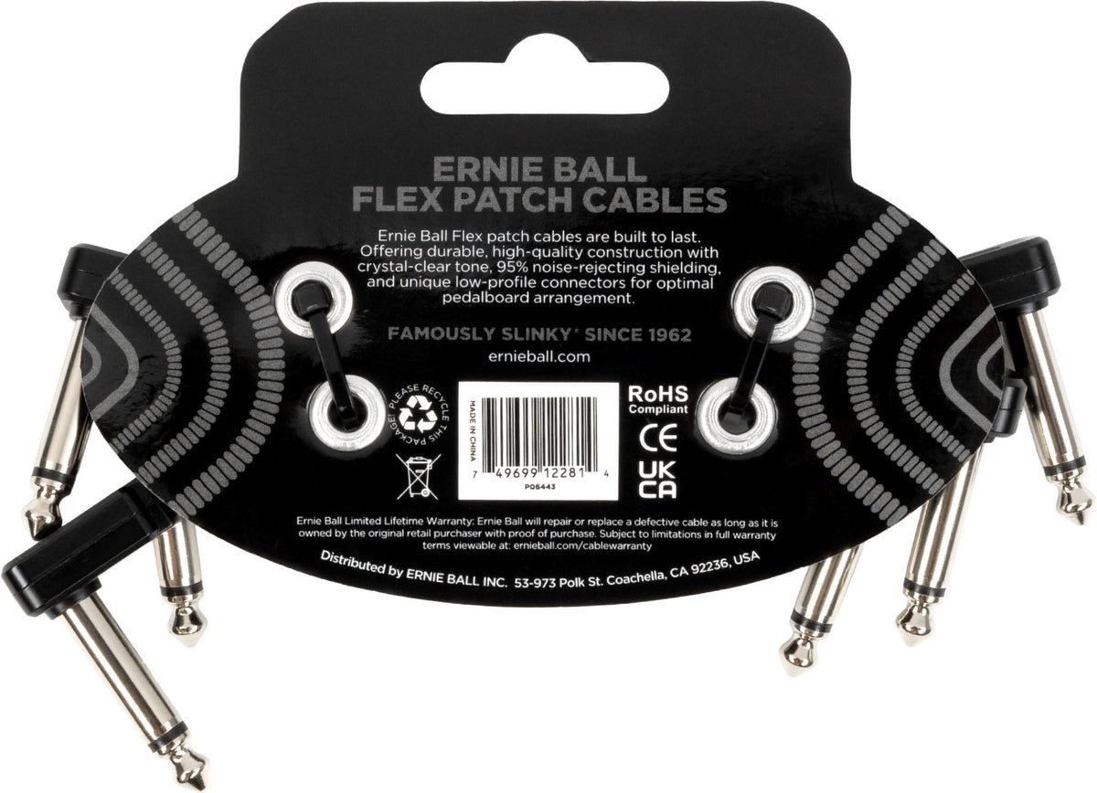 Cable Patch Flex 7,5Cm - Pack 3 Noir