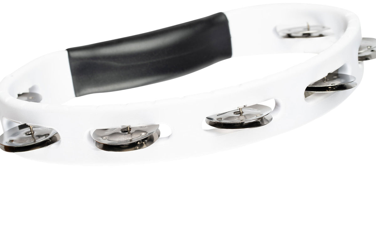 HTWH - Tambourin Abs Demi Lune 1 Rangée de Cymbalette Blanc