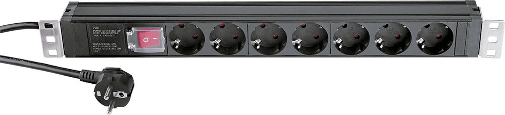 Multiprise Rackable 19" 230V 7 Prises + Inter.
