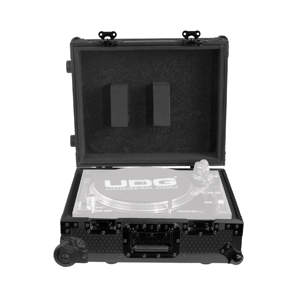 U 91029 BL2 - Flight-case black avec trolley pour platines vinyles