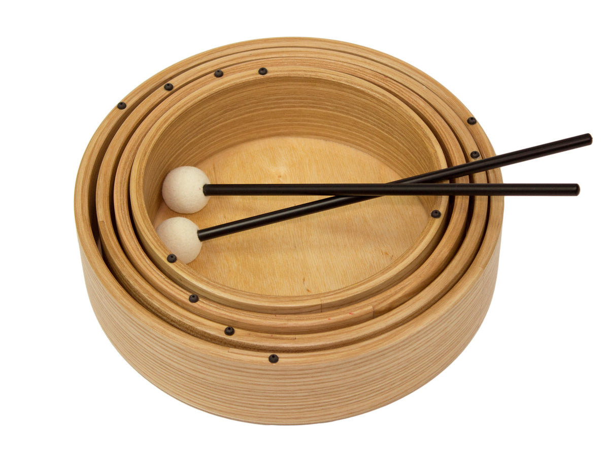 Set De 4 Toms De Couleur En Bois + 2 Baguettes - 3+