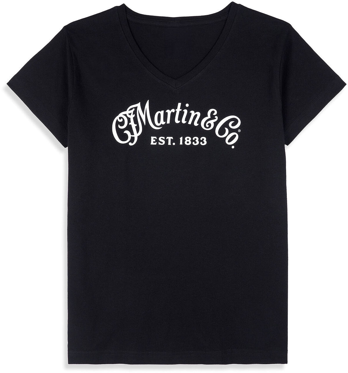 T-shirt col V noir logo Martin blanc M