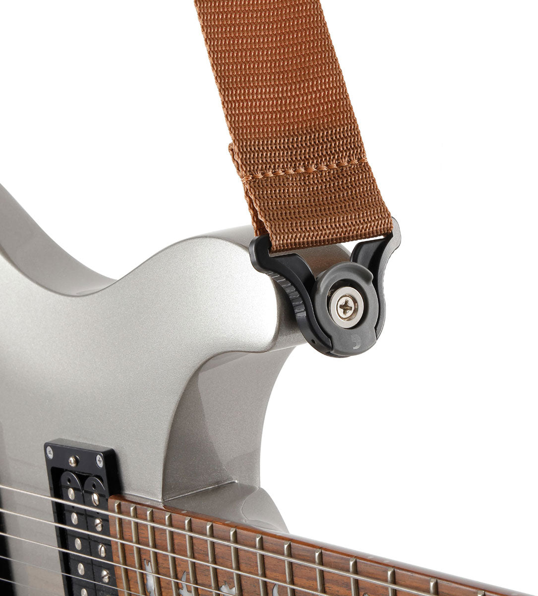 Auto Lock Guitar Strap, Brown