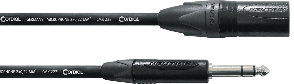 Cordial Câble Audio XLR Mâle/jack Stéréo 10 M