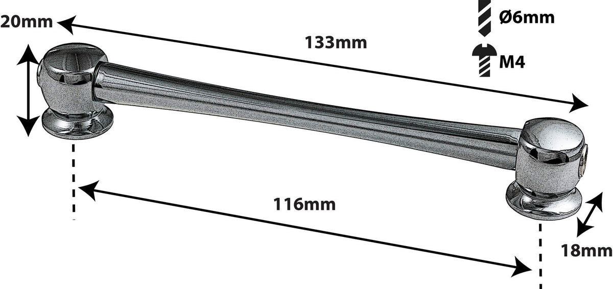 TL11D116-Bk Coquille Tube 116mm Noir Double Tirant X1