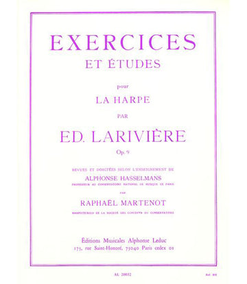 LARIVIERE - EXERCICES ET ETUDES OP.9 - HARPE