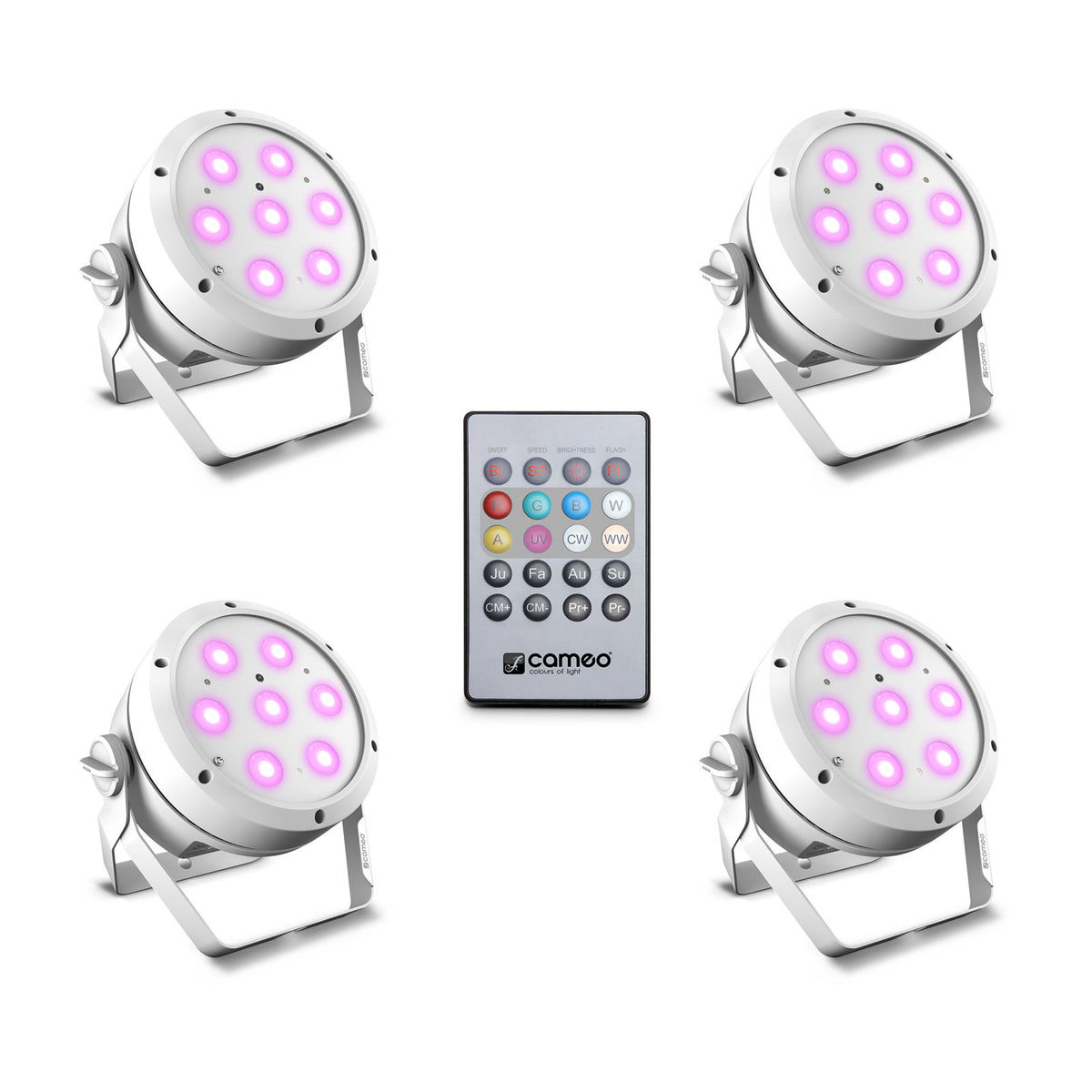 Root Par 4 WH Set 1 - Set Compos De 4 X CLROOTPAR4wh Avec Tlcommande Infrarouge