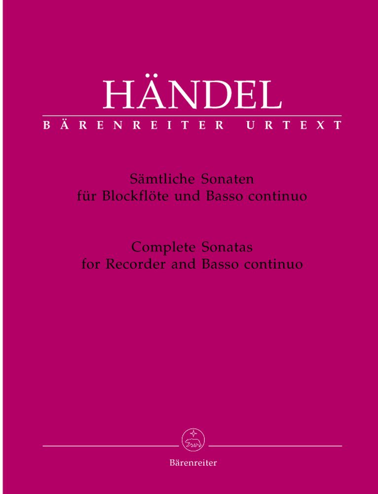 Haendel G.F. - Samtliche Sonaten - Flute A Bec Basse Continue