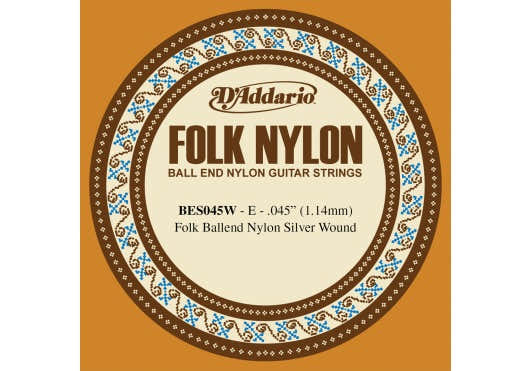 BES045W Folk Nylon Guitar Silver Wound Ball End 45