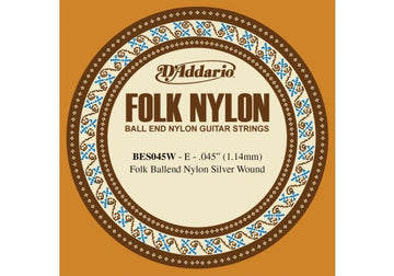 BES045W Folk Nylon Guitar Silver Wound Ball End 45