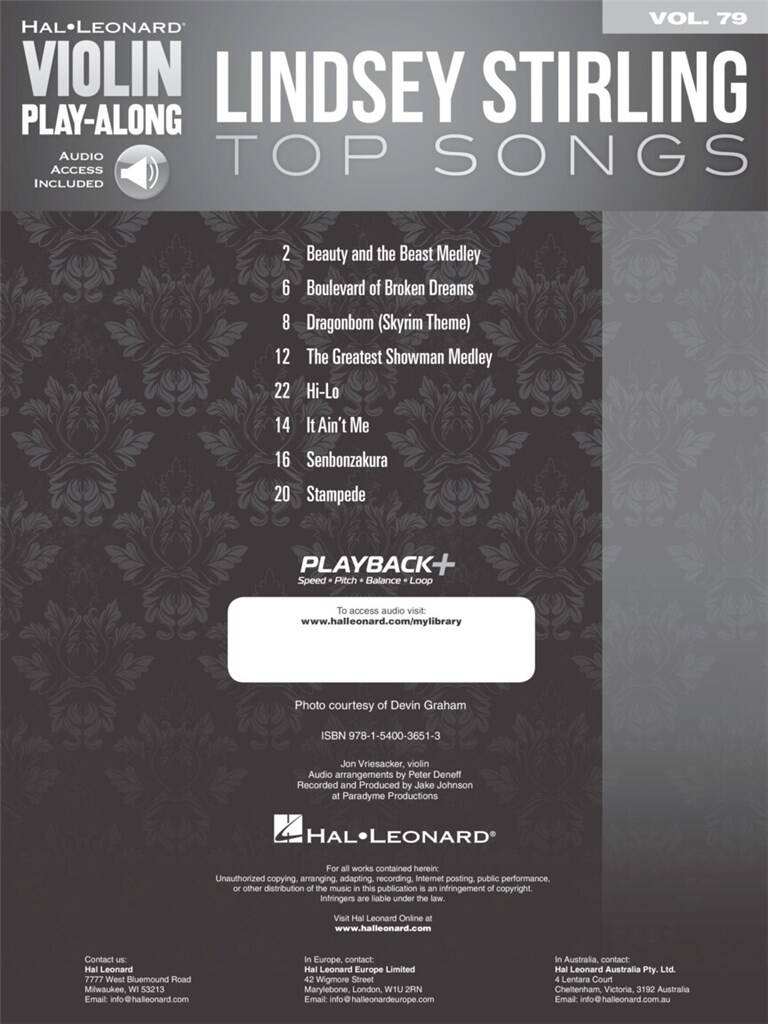 Violin Play Along Vol.79 - Lindsey Stirling - Top Songs
