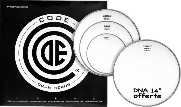 Code Drumheads Tom Pack DNA Sablée Fusion 10/12/14 + CC 14" DNA Sablée