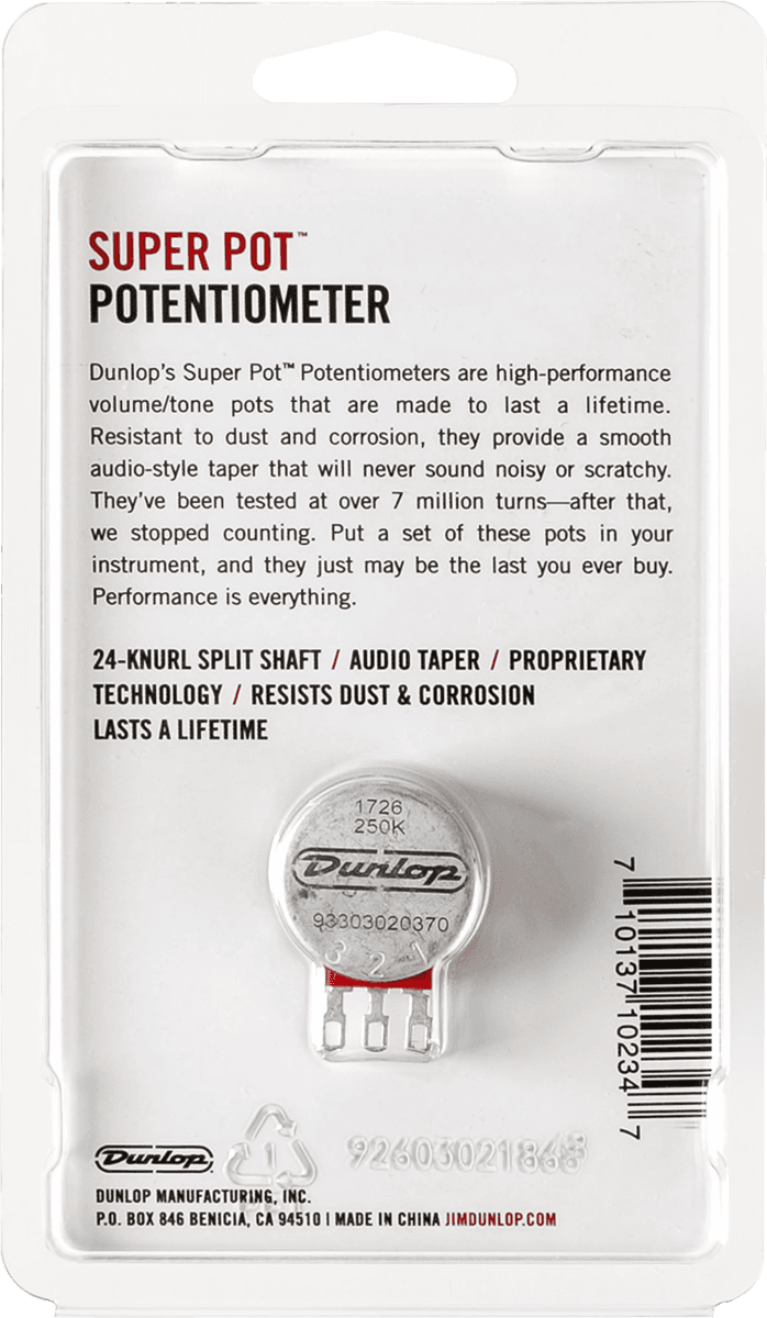 DSP250S Potentiometre Solid Shaft 250K