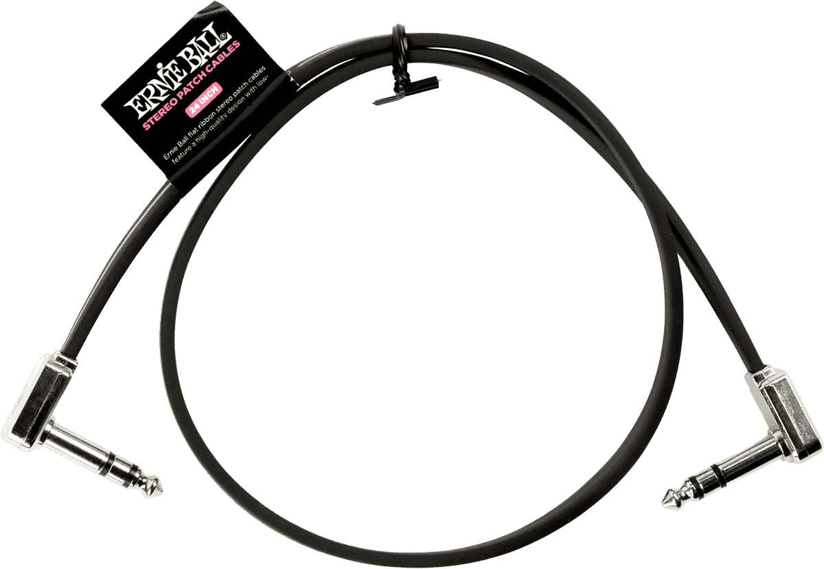 Ernie Ball Cables Instrument Patch TRS - Coude Fin & Plat - 60 CM