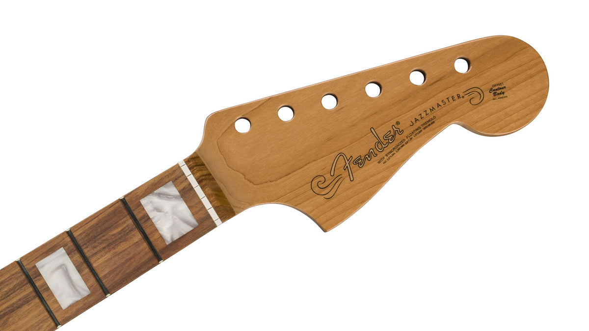 Roasted Jazzmaster Neck Block Inlays 22 Medium Jumbo Frets 9.5" Radius Pau Ferro Modern C Shape