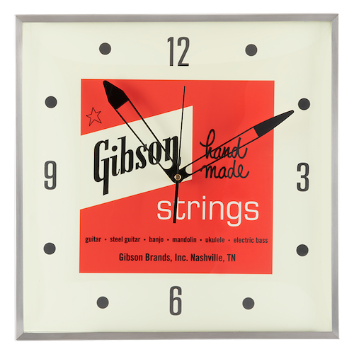 Horloge Gibson Vintage Lighted Wall Clock - Handmade Strings Sign