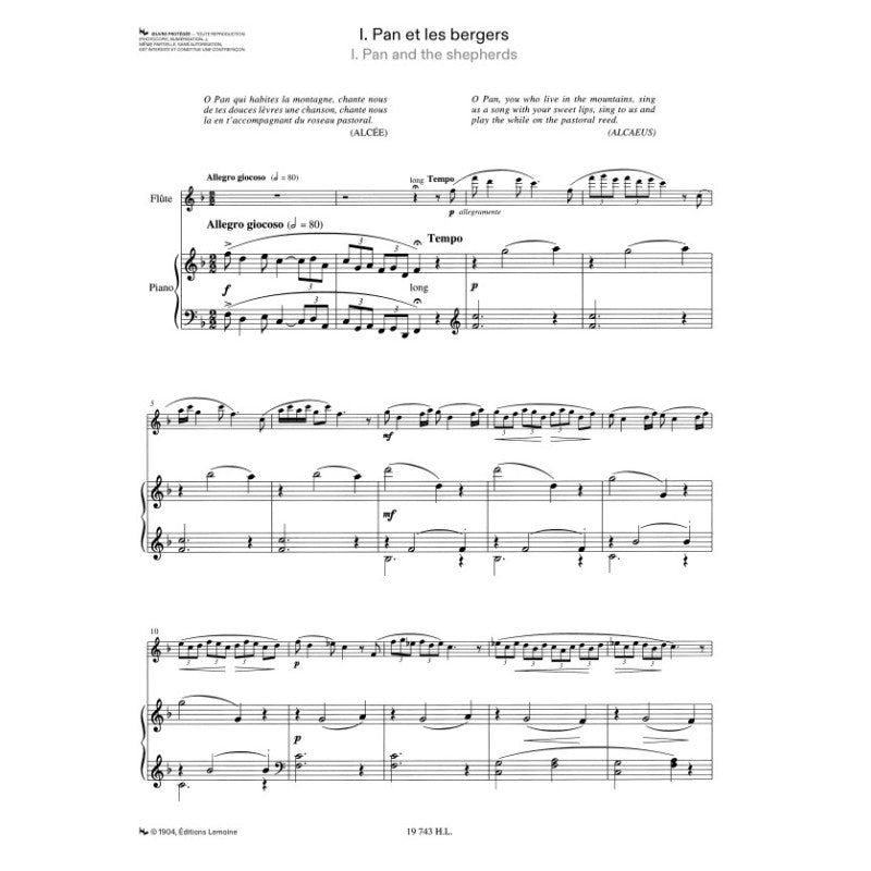 Mouquet Jules - Flute De Pan Op.15 - Flute Piano