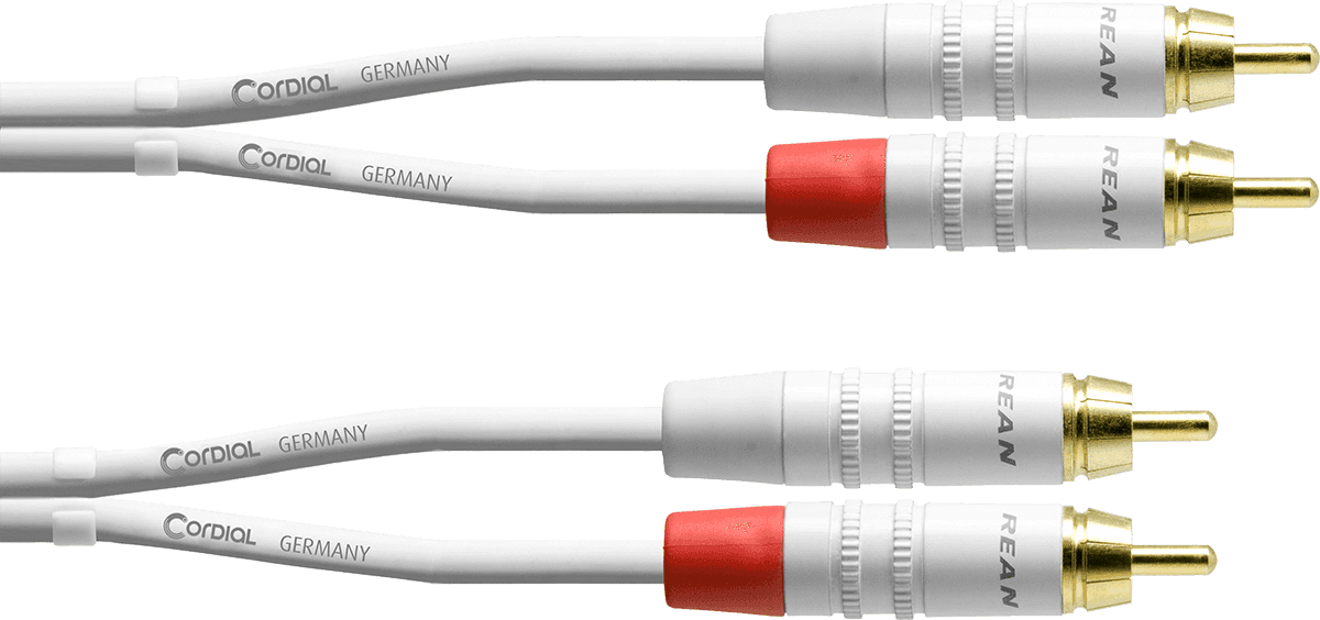 Cable Audio Double RCA 3 M Blanc