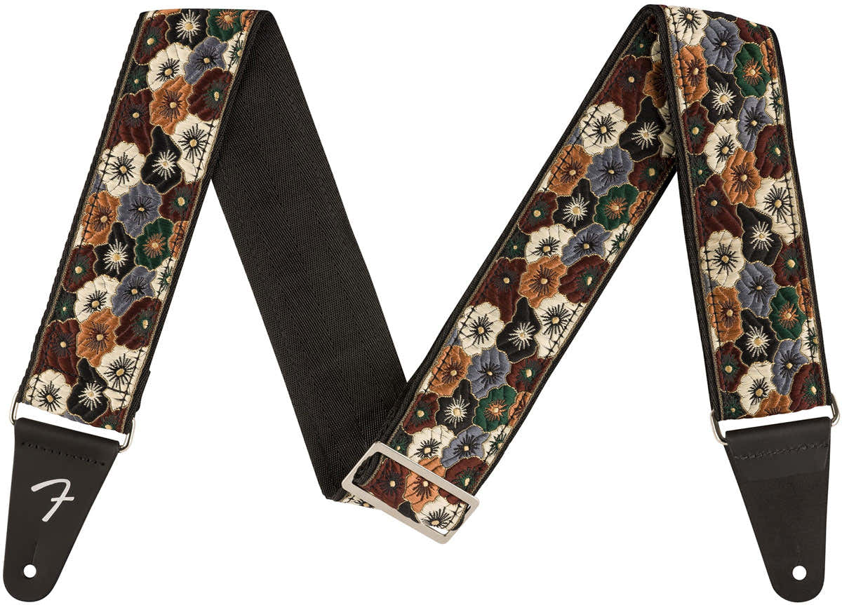 Wild Bloom Strap, Brown, 2"