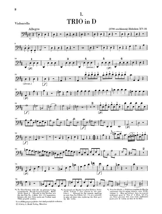Haydn J. - Piano Trios Volume Iii (For Piano Flute (Or Violin) And Violoncello)