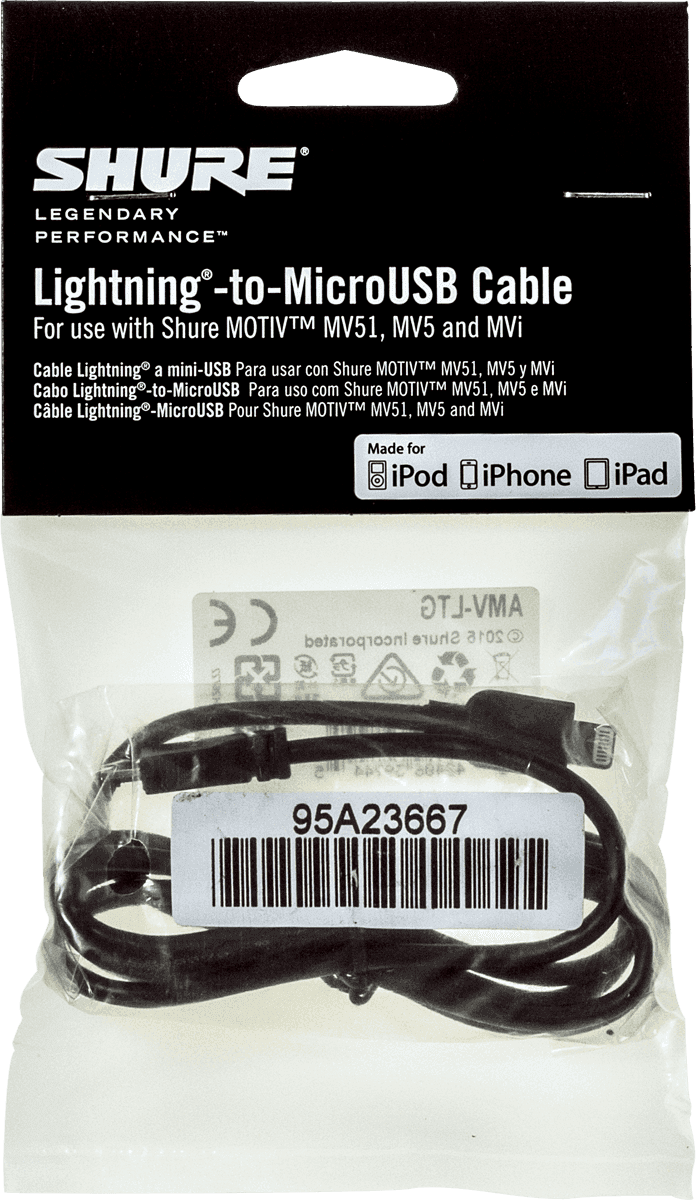 Câbles thunderbolt Shure