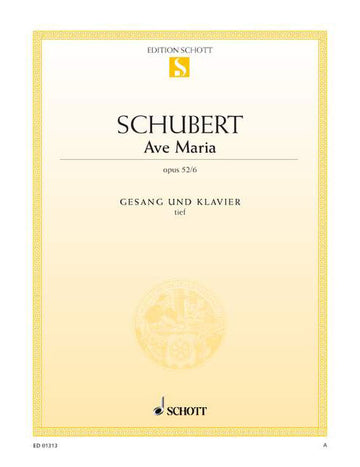 Schubert - Ave Maria Op. 52/6 D 839 - Low Voice et Piano