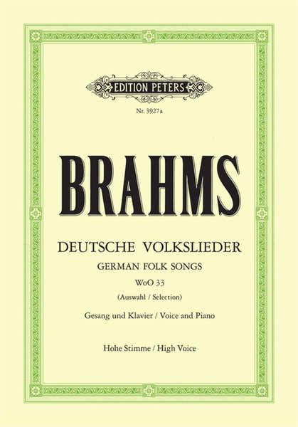 Brahms Johannes - Selection Of 20 German Folk Songs - Voix Haute & Piano