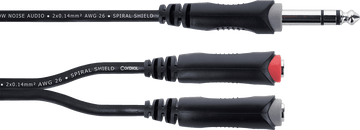 Câble Y Bretelle Jack Stéréo Mâle / 2 Jacks Mono Femelles 30 CM